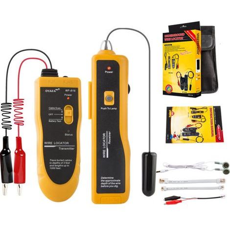 F02 Localizzatore di cavi sotterranei, F02 Tracciatore di fili per localizzare i cavi, tester di cavi per recinzioni per cani, fino a 2-3 piedi di profondità e 1000 piedi di lunghezza (1/4)