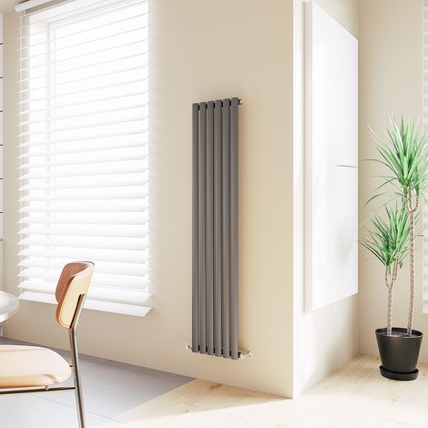 Acezanble Vertical Oval Column Radiator Central Heating Rad 1600x354mm Single Anthracite