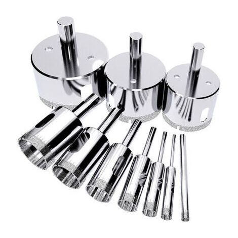 10-teiliges Lochsägen-Set, Fliesenlochschneider, Diamantsäge (Lösungsmittel für Glas, Porzellan, Keramik, Granitstein) 6–50 mm