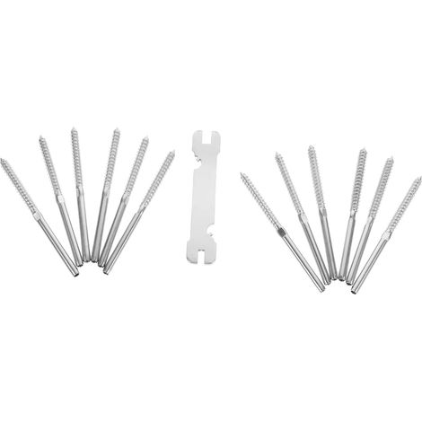 Vis à Filetage Inversé en Acier Inoxydable 12 Pièces pour Garde-corps  Tourne le Câble le Même Sens, Anti-rouille, Clé Incluse, Usage Intérieur et Extérieur (1/5)