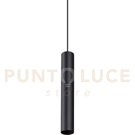 LOOK ROUND SOSPENSIONE 1 LUCE ATTACCO GU10 NERO D.4X25CM