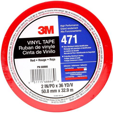 3M 3M 471IW-R50-D Nastro adesivo in PVC Rosso (L x L) 33 m x 50 mm 1 pz. (1/4)