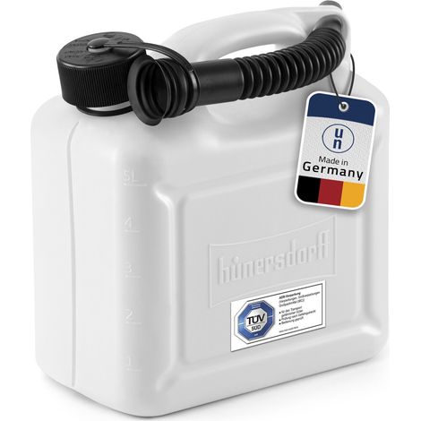 Kraftstoffkanister, Kunststoffkanister 5 Liter Benzinkanister, Dieselkanister weiß