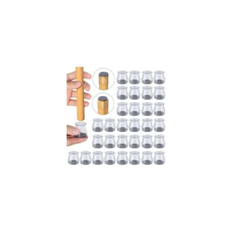 Set da 32 pezzi di protezioni in silicone per gambe di sedie, piccoli piedini per sedie, protezioni trasparenti in silicone per pavimenti per gambe di sedie - Crezuo (1/4)