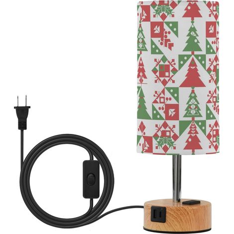 GuoChe Lampe de table rouge et verte à motif d'arbre Noël (1/5)