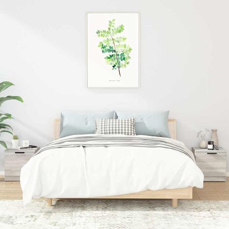 vidaXL Mesitas de noche 2 unidades color gris Sonoma 40x39x40 cm (1/5)