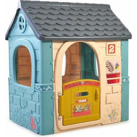Cabane de jardin pour enfant – Maisonnette anti-UV en plastique renforcé – Dimensions 108 x 85 x 124 cm – Pour enfants de 2 à 6 ans – Feber