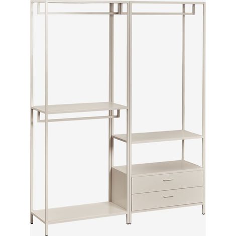 Armoire modulaire ouverte 2 pièces Janine avec tiroirs SKLUM Tapioca Beige (1/5)