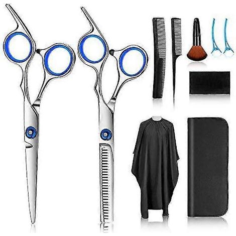 Ensemble de ciseaux de coiffure, ciseaux de coiffure en acier inoxydable pour éclaircir et couper, ensembles de coiffure parfaitement conçus pour éclaircir (1/5)