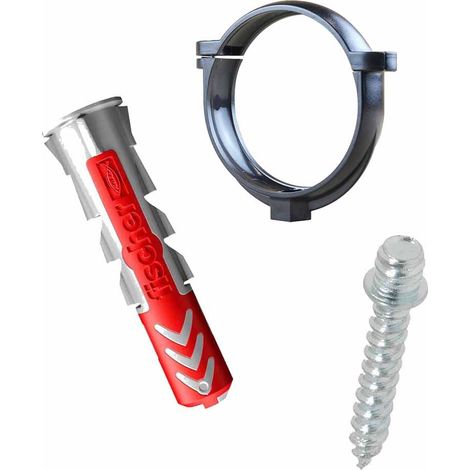 Ensemble de 1 collier tube de descente Ø80 Anthracite + 1 Vis 7x40mm + 1 Cheville Duopower 8x40mm - Arcanaute