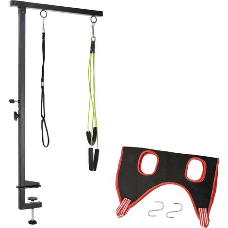 Skylos Dog Grooming Table Arm Adjustable 270° Steel Clamp Hammock for Home Black (1/5)