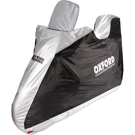 OXFORD AQUATEX SCOOTER HIGHSCREEN TOPBOX WASSERDICHTE ABDECKUNG FÜR SCOOTER MIT HOHER SCHEIBE UND TOPBOX FARBE GRAU/SCHWARZ UNIVERSALGRÖSSE