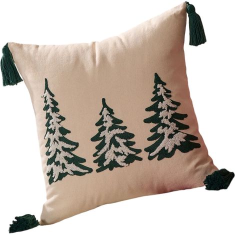 Federa ricamata a forma di albero di Natale, 45 cm