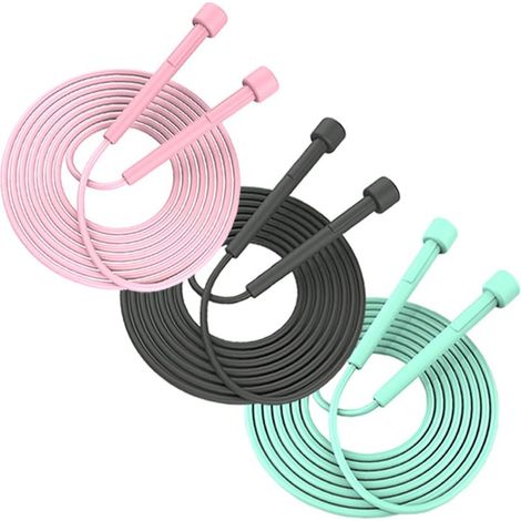Set mit 3 leichten und verstellbaren Springseilen – Heimfitness für Kinder, knotenloses Seil, Speed Rope für Kinder, Trainingsseil für Frauen und Männer (1/5)