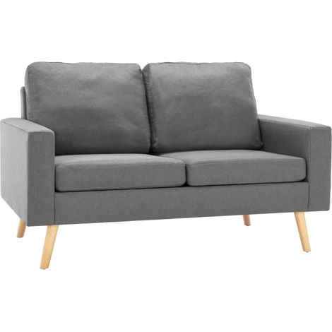 Set divano 2 pezzi in tessuto grigio chiaro 020020005