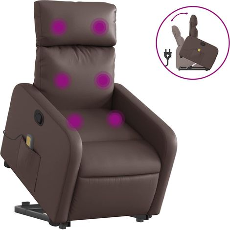 Maison Exclusive - Sillón reclinable de masaje de pie de cuero si