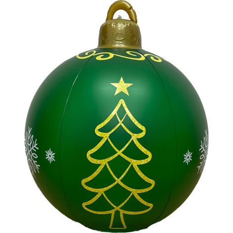 Boule de Noël gonflable décorative, boule de Noël lumineuse LED avec télécommande, arrangement festif de ballons pour jardin (1/5)