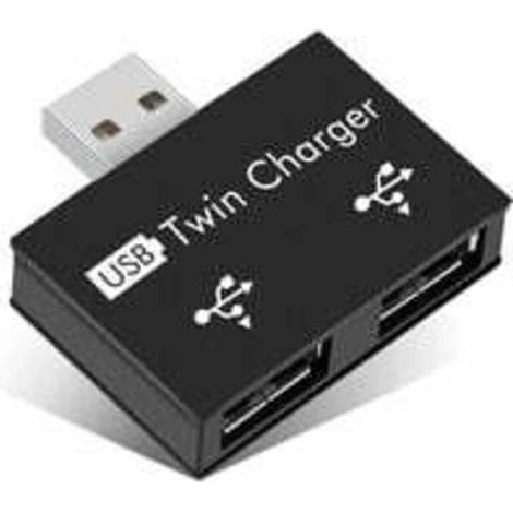 2x USB2.0 2 Ports, Concentrateur USB Portable 2 Ports, Adaptateur mâle à Double USB Femelle pour Ordinateurs Portables Ordinateurs de Bureau(Noir)