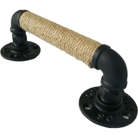 PoignéE de Meubles de Style Industriel Pipe PoignéE de Porte en Bois Coulissante Grange Noire Antique Vintage PoignéE en (1/4)