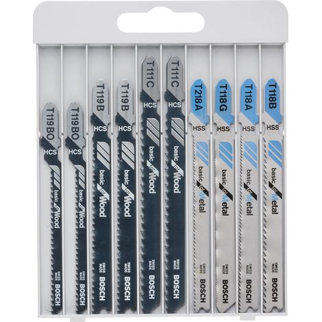 Bosch Stichsägeblatt-Set Basic for Wood and Metal, 10-teilig