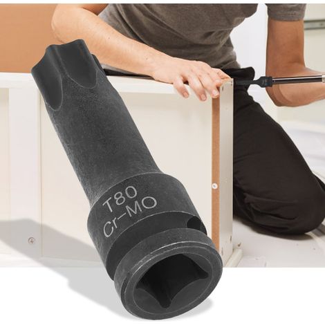 Adaptateur de douille 1/2" à tête étoilée pour clé à chocs pneumatique, outils de réparation automobile (T80) (1/5)