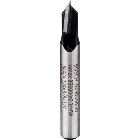 Bosch V-Nutfräser 1/4, D1 6,3 mm, L 9,2 mm, G 45 mm, 90° (1/5)