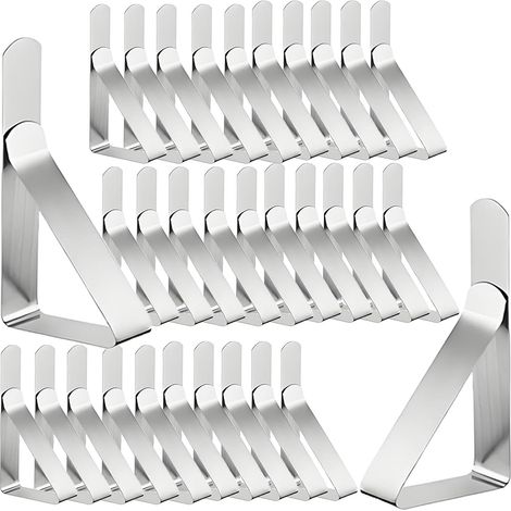 Lot de 30 pinces à nappe pour une prise en main facile, faciles à utiliser, pinces de table pratiques pour tables épaisses, utilisation quotidienne, intérieur et extérieur (1/5)