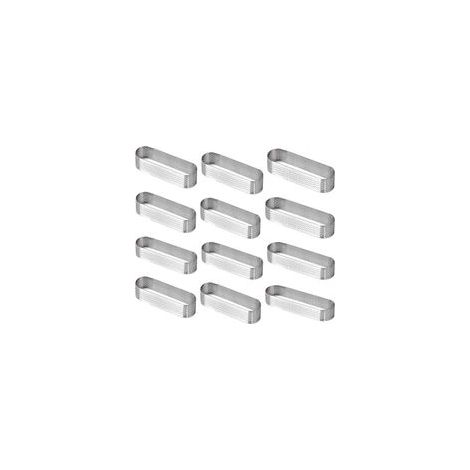 Set di 12 anelli per torte mousse in acciaio inox, con le seguenti caratteristiche: 12 pezzi, acciaio, 304A - Crezuo (1/3)