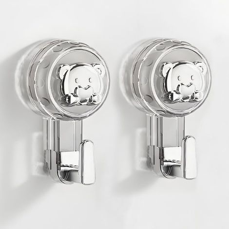 Accroche Serviette Salle de Bain, Crochet Ventouse Extra Puissantes Réutilisables pour Salle de Bain,Cuisine,Camping,Bathroom Towel Suction Hooks (2) (1/5)