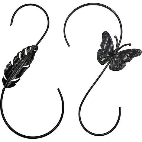 Lot de 2 crochets métalliques en forme de S pour support de mangeoire à oiseaux, résistants à la charge et antirouille. (1/4)