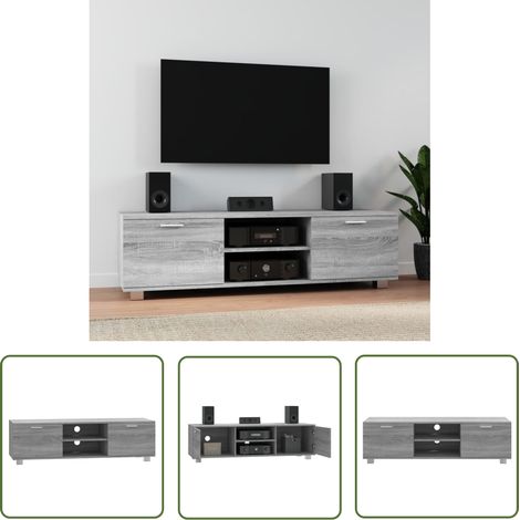 vidaXL Meuble TV Sonoma gris 140x40,5x35 cm Bois d'ingénierie (1/5)