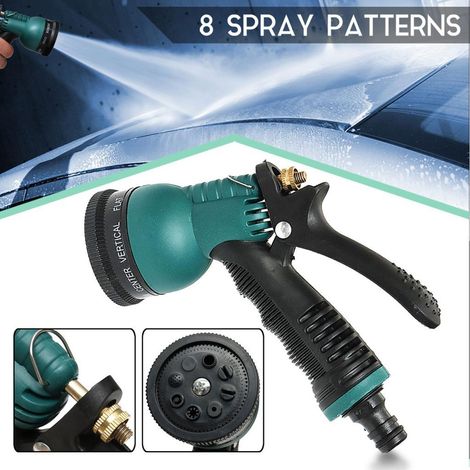 Pulvérisateur D'eau De Buse De Lavage De Tuyau D'arrosage De Voiture Avec 8 Modèles De Pulvérisation En Alliage (1/5)