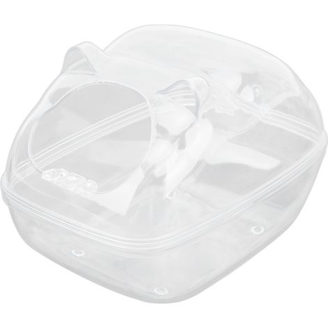 Salle De Bain Pour Hamster - Bac À Sable Fermé Avec Porte Latérale - En Plastique PS Transparent - Pour Cage Intérieure - 1 Pièce