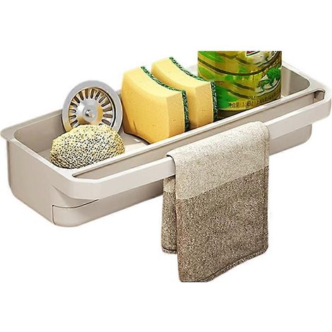 Organisateur d'évier de cuisine, étagère extensible auto-drainante pour éponge, rangement pour robinet, égouttoir à savon avec design B (1/5)