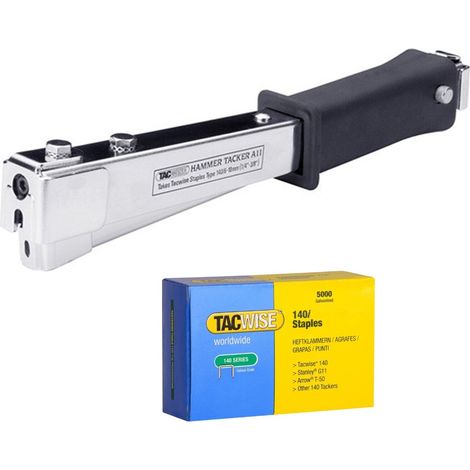 Tacwise 0322 A11 Hammer Tacker Staple Gun Heavy Duty with 5000 x 140/8mm Staples