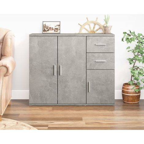 Sideboard Betongrau 91x29,5x75cm Holzwerkstoff