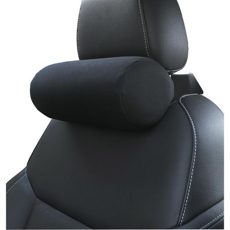 Coussin Cervical Rond en Mousse à mémoire de Forme avec Sangle réglable pour Voiture, Coussin de Voyage en Avion, Appui-tête, Noir, 1 pièce (1/5)
