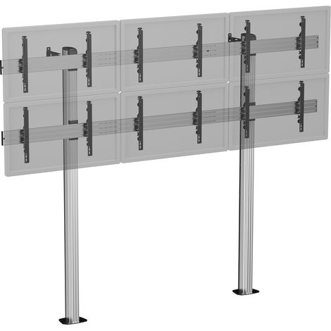 Support TV sur pieds - 6 écrans 50''- 55'' - Hauteur 240 cm - A visser (1/3)
