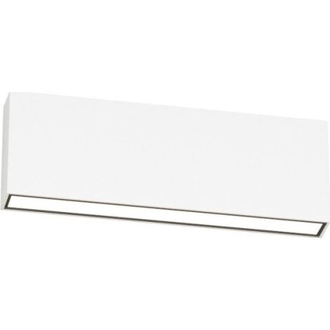 Applique murale led double émission top light madrid 26 ip65 cct, aluminium et verre, finition métal blanc