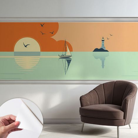 Selbstklebend Tapete modern Wohnzimmer - Wanddekoration - einfach anzubringen Meereszauber 250x104 cm