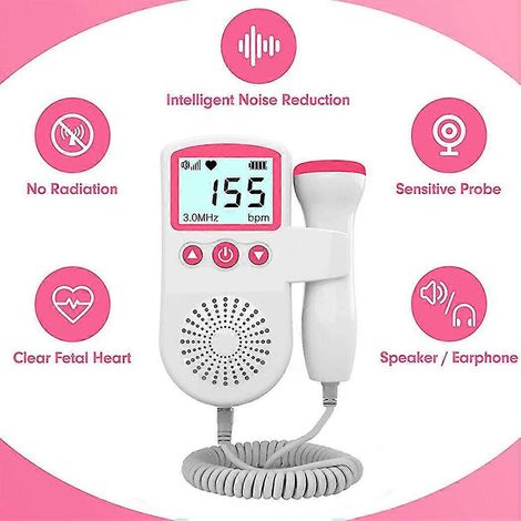 Détecteur Doppler fœtal, sonde de fréquence cardiaque du bébé, moniteur prénatal, détecteur de fréquence cardiaque à ultrasons-Green