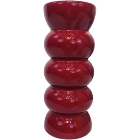 Vase élégant en céramique rouge pour la décoration de la maison et du bureau, idéal pour les mariages et autres occasions. (1/5)