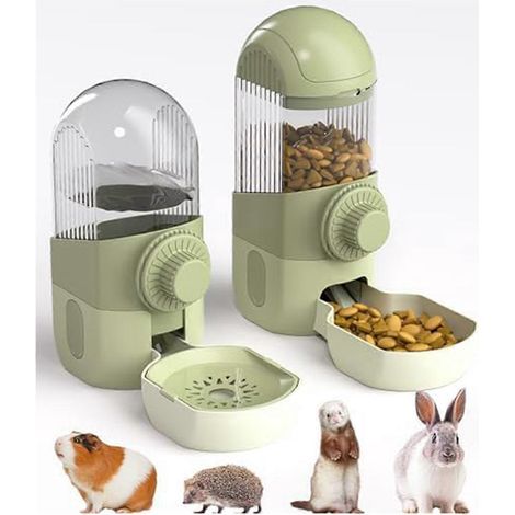 Automatischer hängender Kaninchen-Tränke- und Futterautomat, rosa