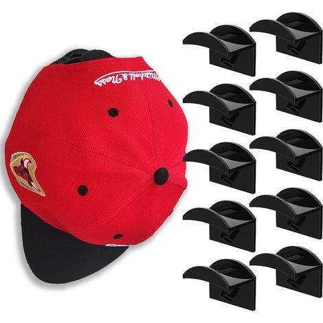Porte-chapeaux pour casquettes de baseball Crochets à chapeaux pour mur Porte-colliers à chapeaux Crochets à chapeaux pour présentoir à chapeaux Organisateur de chapeaux pour foulards (1/4)