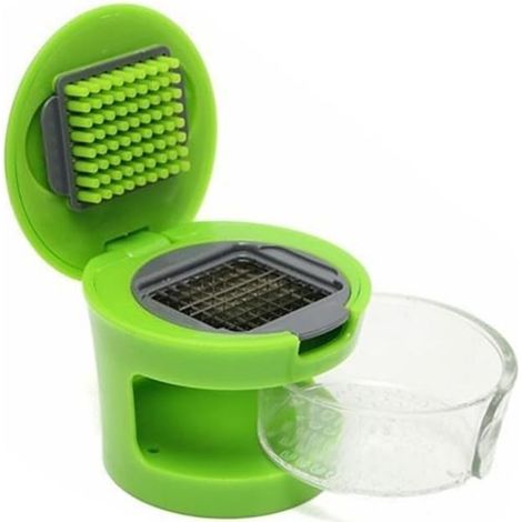 Presse-ail domestique en vert, broyeur pour gingembre et ail, outil manuel sans odeur sur les mains, cuisine pratique (1/5)