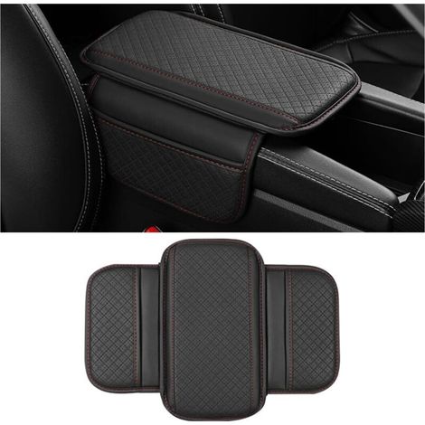 Housse Console Centrale Voiture, Accoudoir Voiture Universel Coussin, Coussin De Console Centrale De Automobile, Housse Pour Accoudoir Central Pour Plupart Des Véhicules(Noir Rouge Ligne) (1/5)