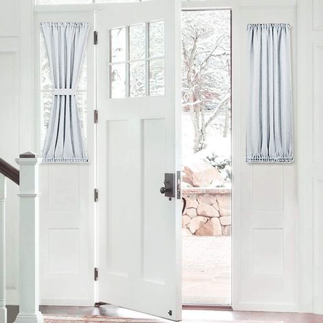Rideau de porte occultant monobloc - rideau à œillets pour porte coulissante en verre, écran d'intimité, blocage de la lumière pour porte-fenêtre d'entrée