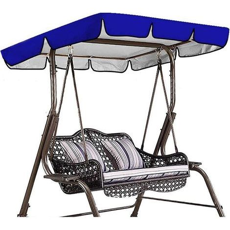 Toile de Rechange pour Balancelle Toit de Balancelle de Jardin Universelle, Huvent de Rechange Balancelle Imperméable (Couleur : Bleu, Taille : 142×120×18CM) (1/4)