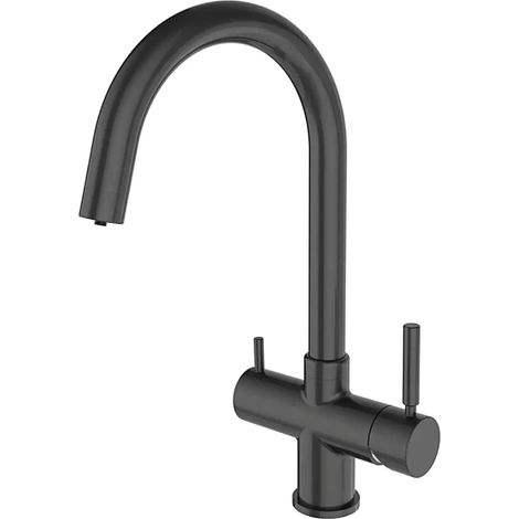 Rubinetto da cucina Shurity 410 4 vie 3/8" Nero Opaco