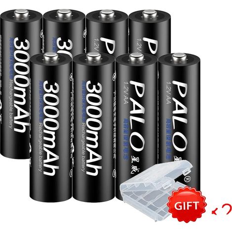 Piles AA Rechargeables, Capacité 2000mAh, Faible Auto-Décharge, 8PCS, 1.2V-a (1/2)